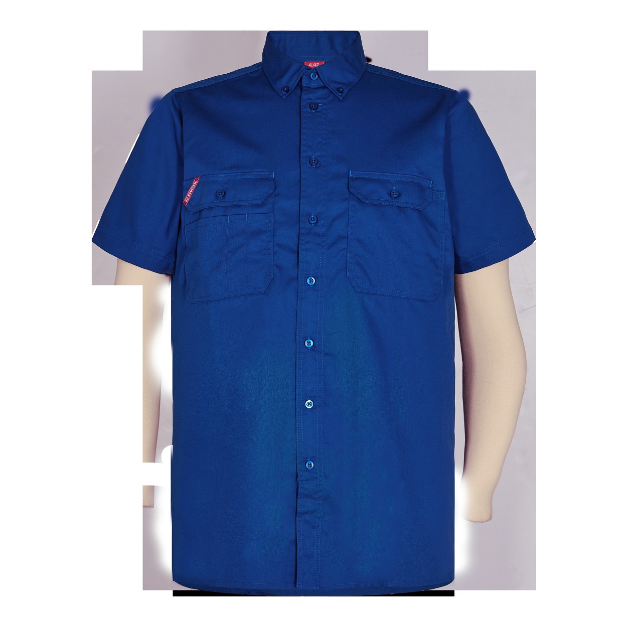 ENGEL Extend kurzärmliges Herrenhemd in Surfer Blue, Größe 49/50