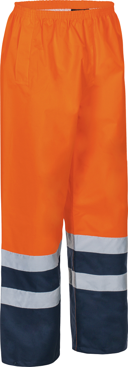 Warnschutz-Kontrast-Regenhose leuchtorange-marine in Gr. XXL von Vizwell