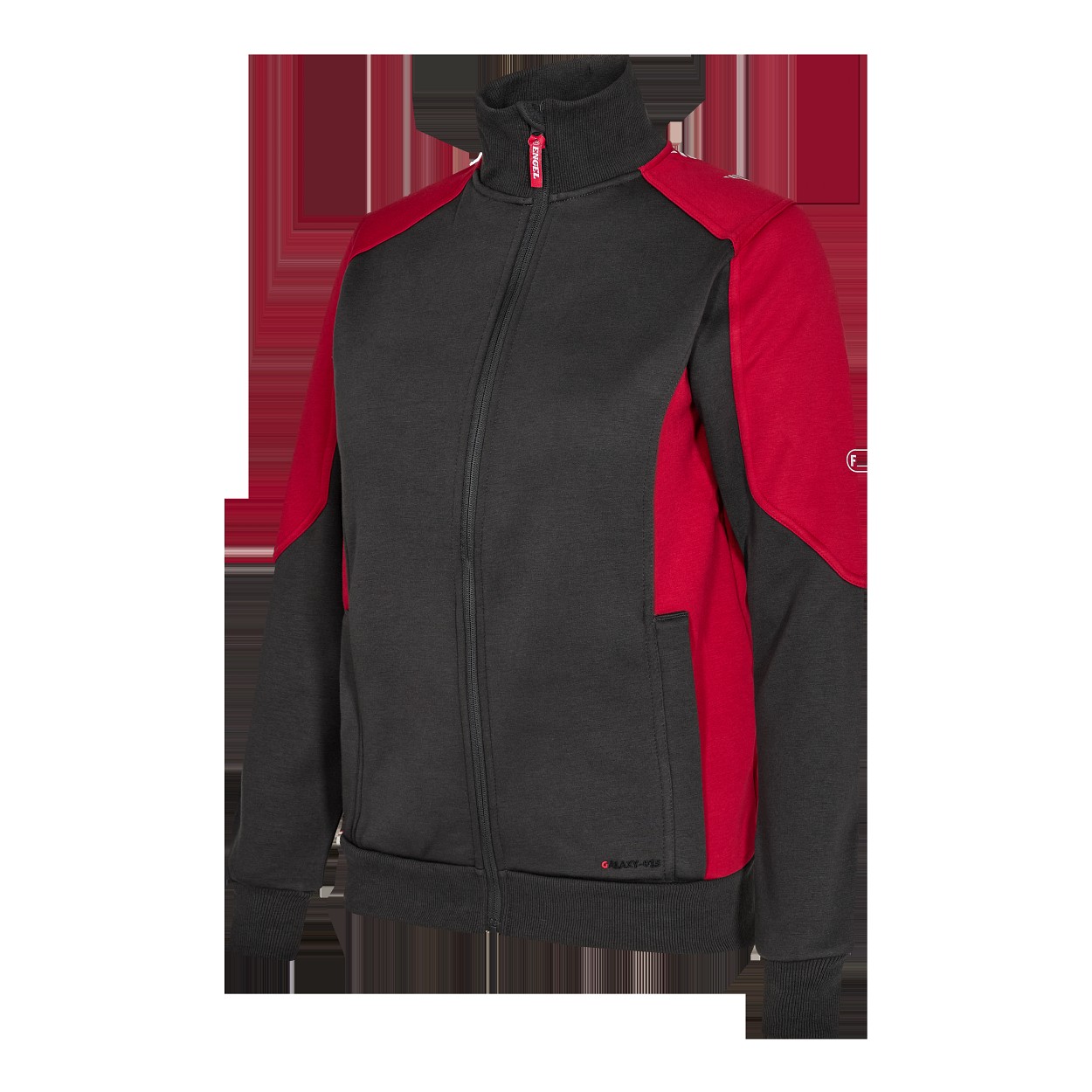 ENGEL Galaxy Damen Sweatcardigan in Anthrazit Grau/Tomato Red, Größe XS