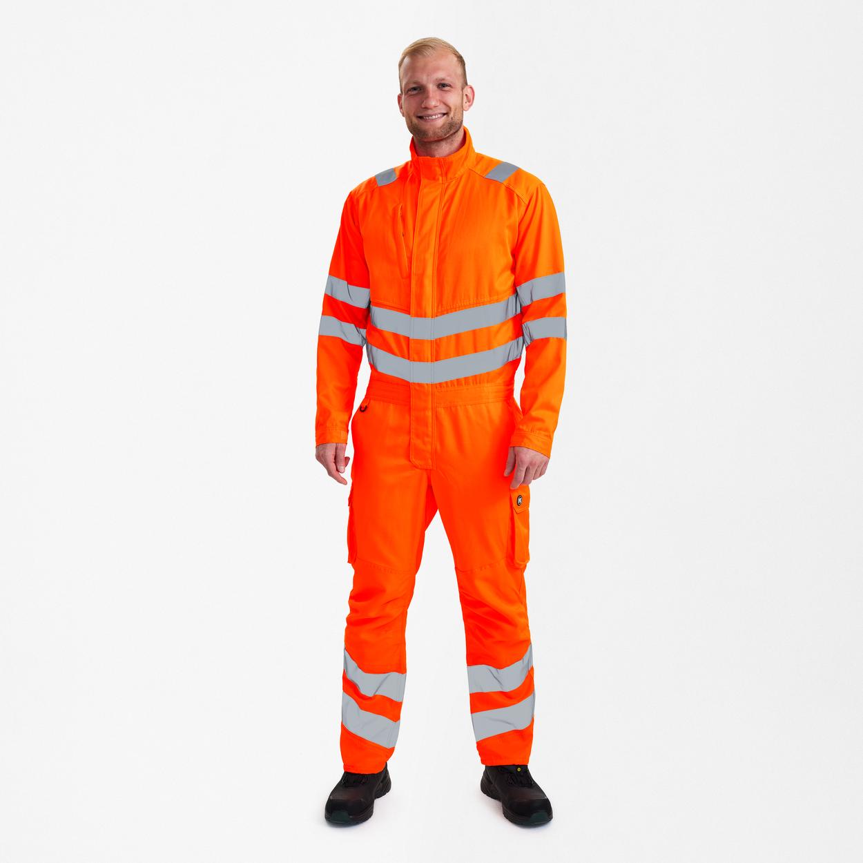 ENGEL Safety Light Overall in Hi-vis Orange, Größe XS