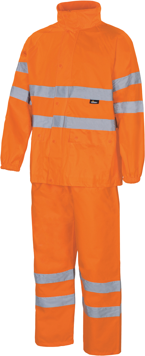 Warnschutz-Regenanzug leuchtorange in Gr. XXL von Vizwell