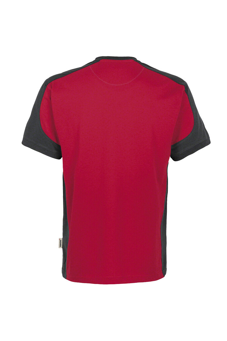 HAKRO 290 T Shirt Contrast MIKRALINAR® in rot/anthrazit, Größe 2XS