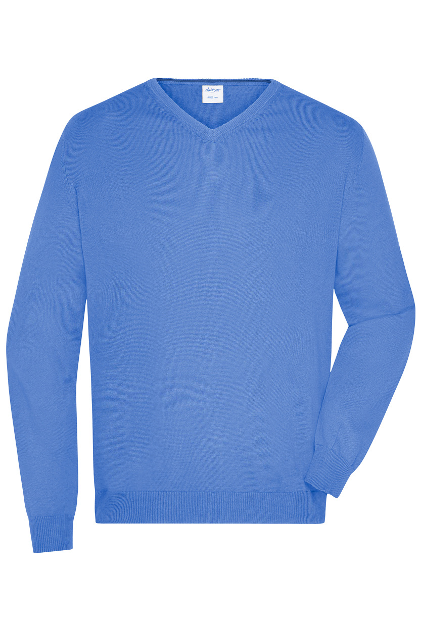 Men's V-Neck Pullover "JN659" in Glacier-Blue, Größe 3XL - Daiber