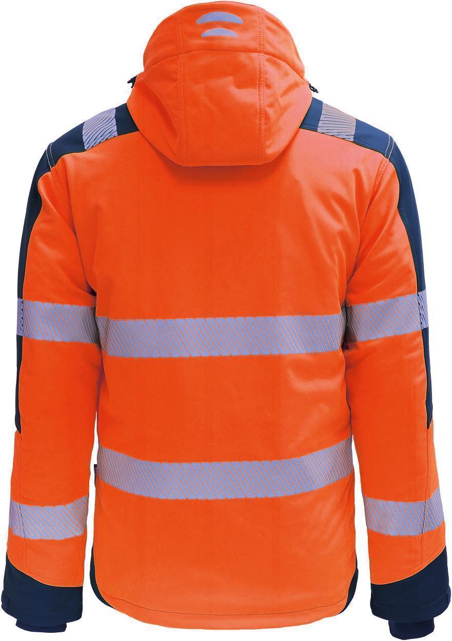 Winter-Kontrast-Softshelljacke leuchtorange-marine in Gr. XXL von Vizwell