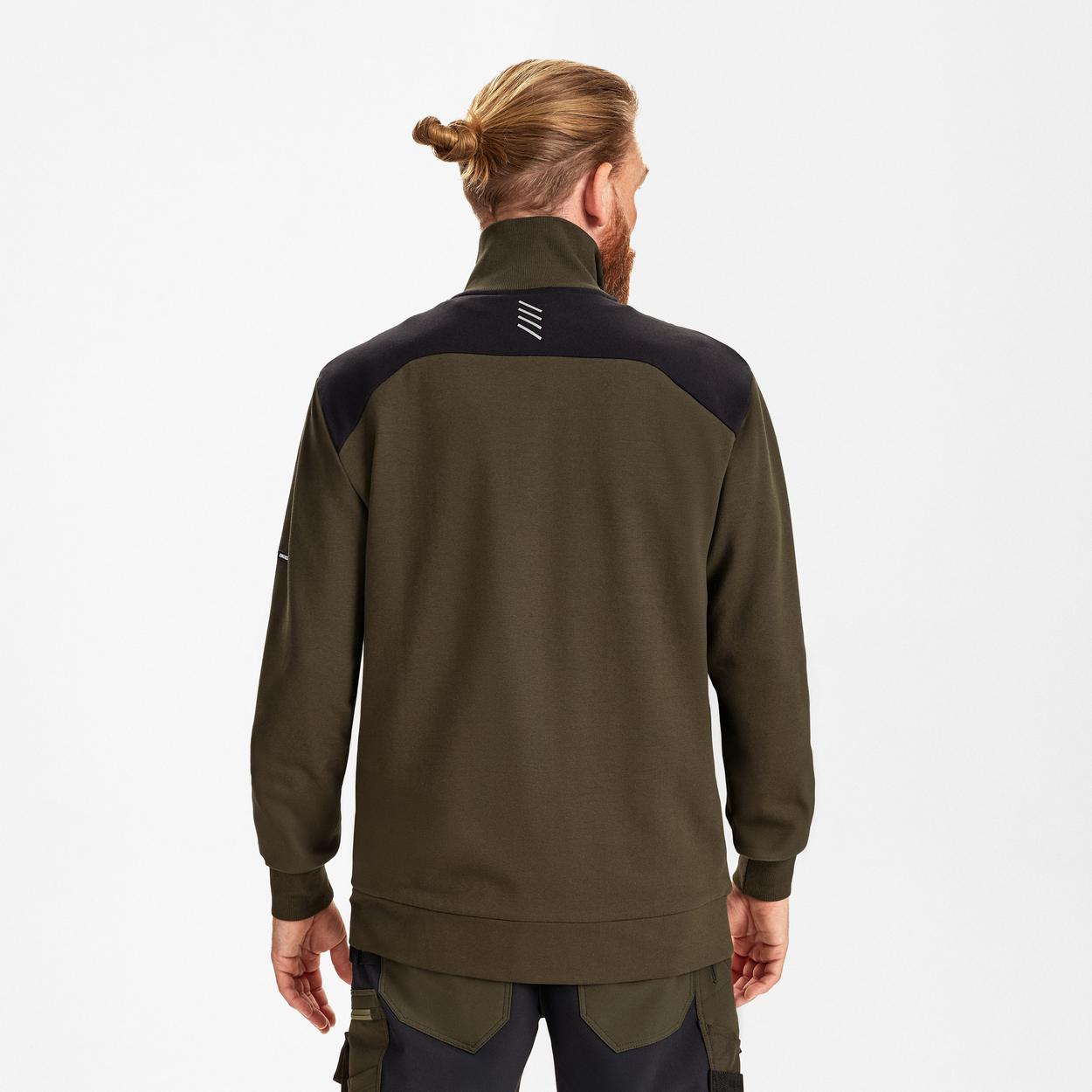 ENGEL Entire Sweatcardigan mit Kragen in Forest Green/Schwarz, Größe XS