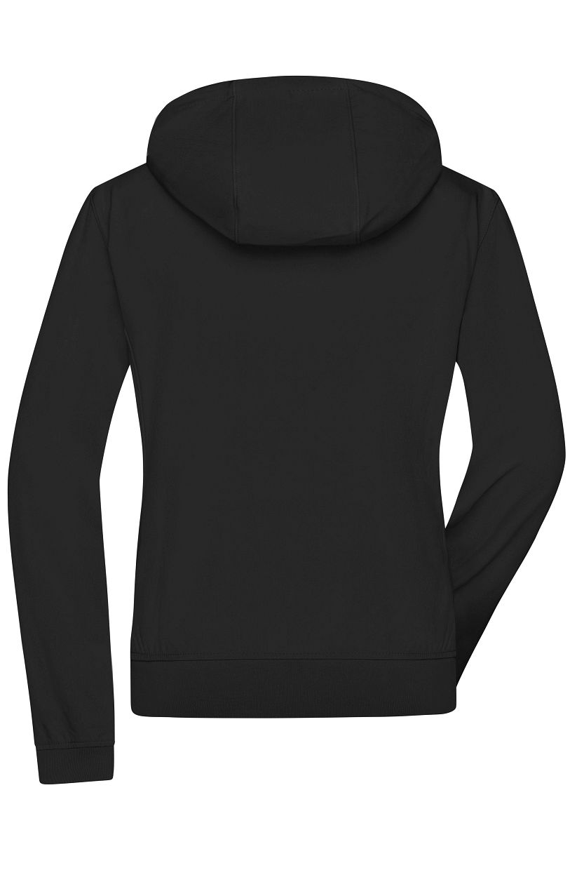 Ladies' Hooded Softshell Jacket "JN1145" in Black/Black, Größe 2XL - Daiber