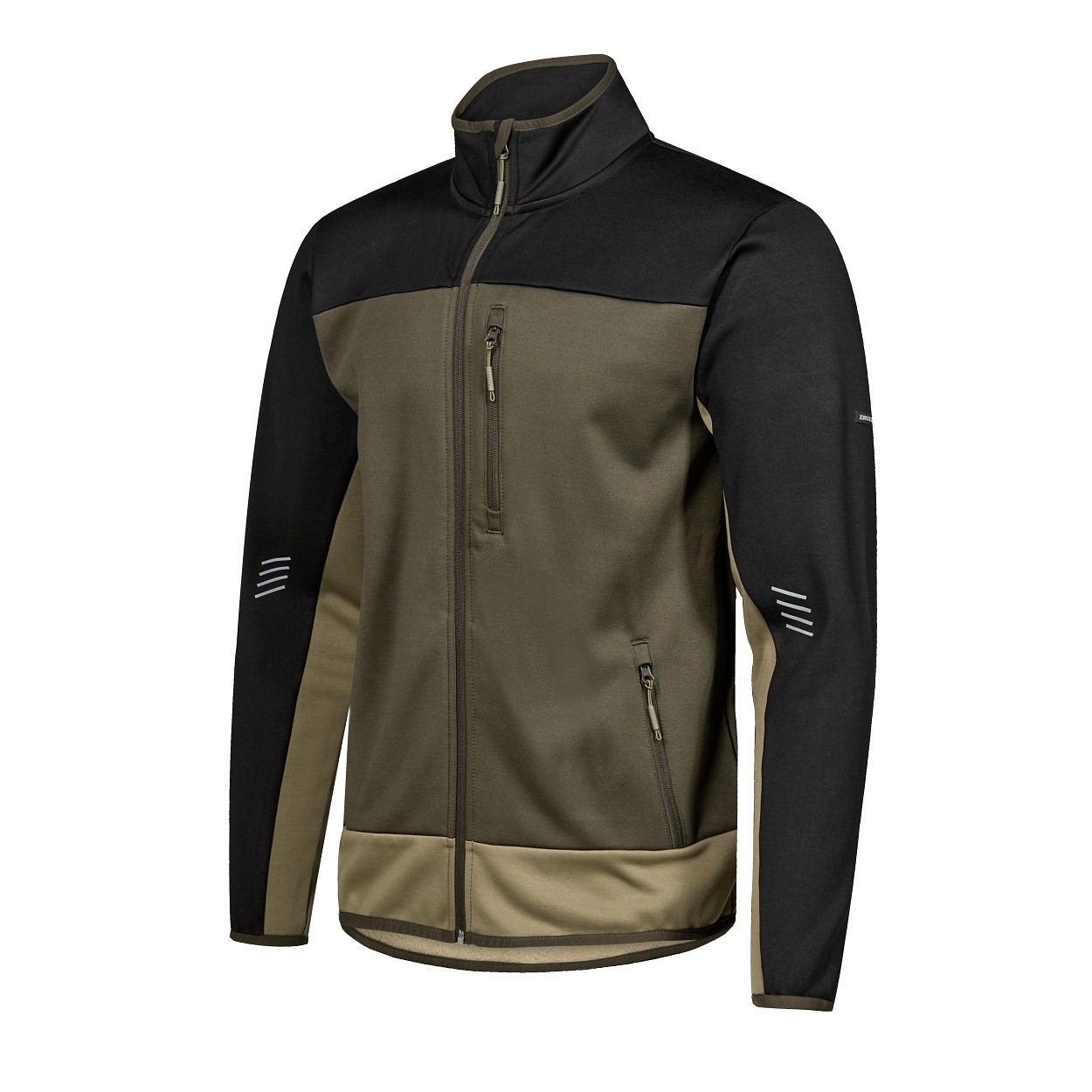 ENGEL Entire Midlayer-Cardigan in Forest Green/Schwarz, Größe XS