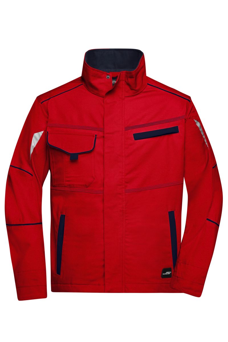JN849 Workwear Jacke - COLOR - in Red / Navy, Größe L von James & Nicholson