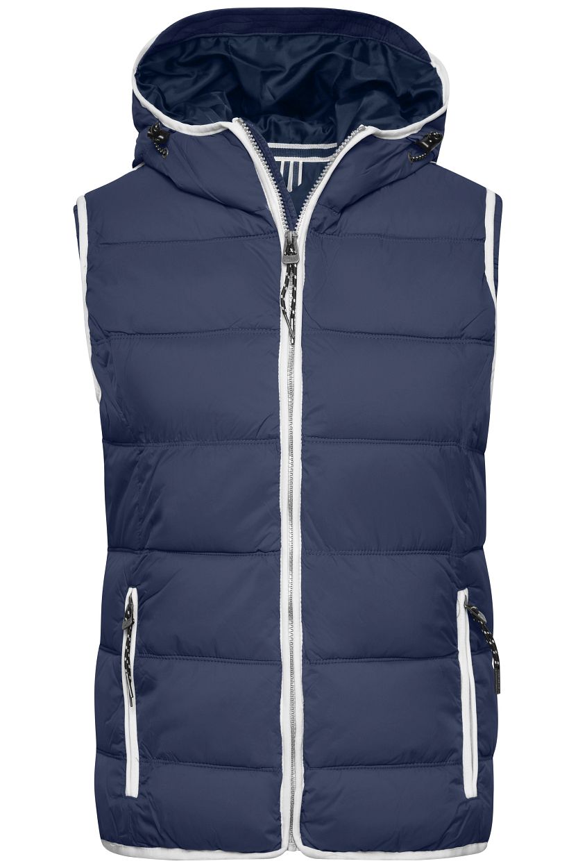 Ladies' Maritime Vest "JN1075" in Navy/White, Größe 2XL - Daiber