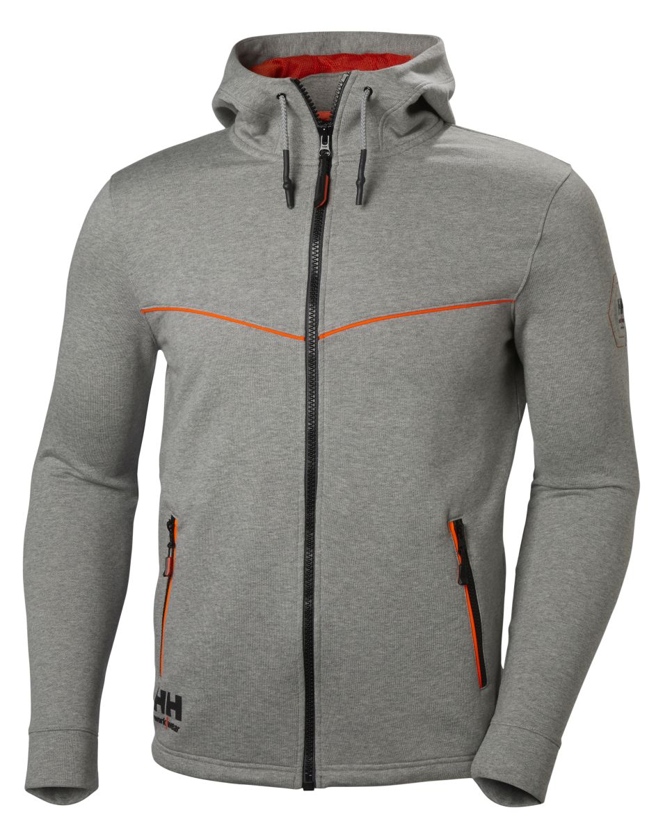 Zip Hoodie Chelsea Evolution in Grey Melange, Gr. XL von Helly Hansen Workwear