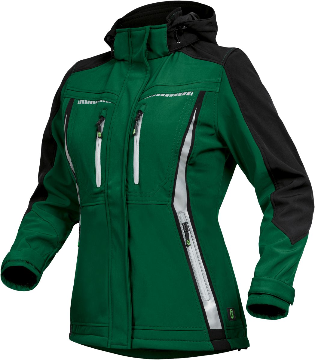 Damen Softshelljacke Flex Line Grün/Schwarz FLXDS, Gr. 52 von Leibwächter