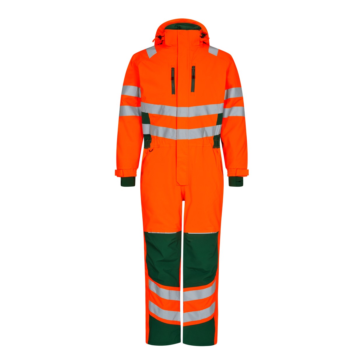 ENGEL Safety Winteroverall in Orange/Grün, Größe XS