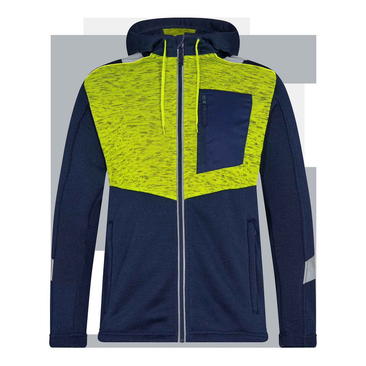 ENGEL Cargo Strickcardigan in Blue Ink/Gelb, Größe XS