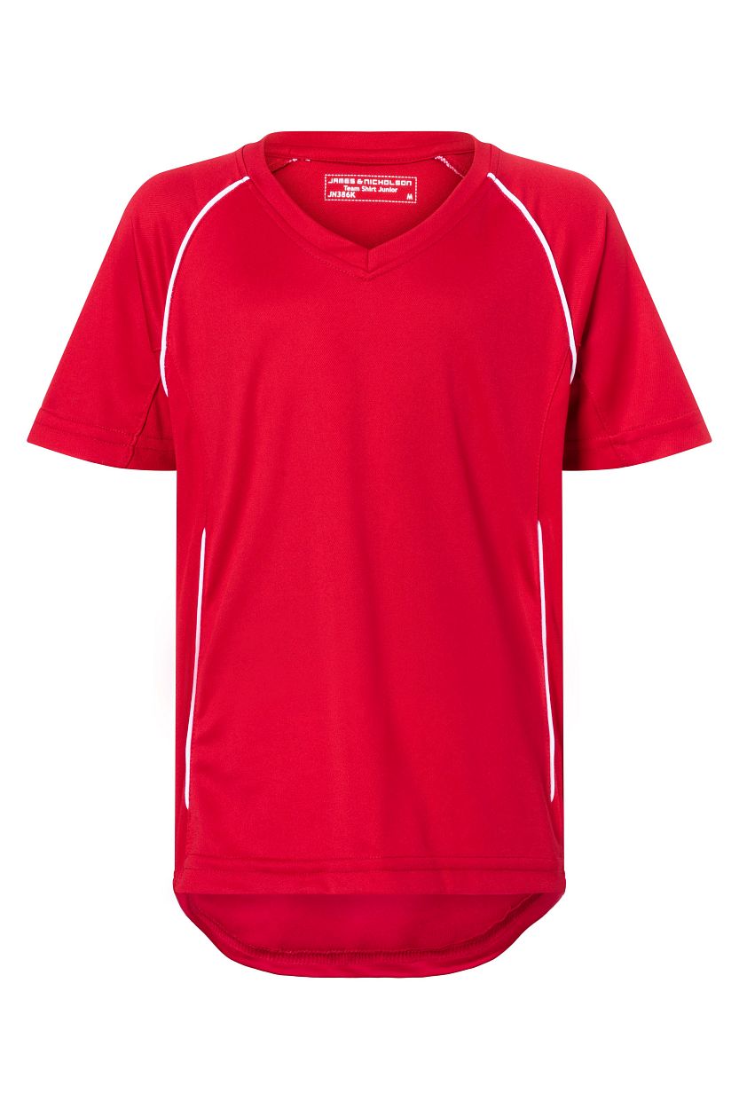 Team Shirt Junior "JN386K" in Red/White, Größe 2XL - Daiber