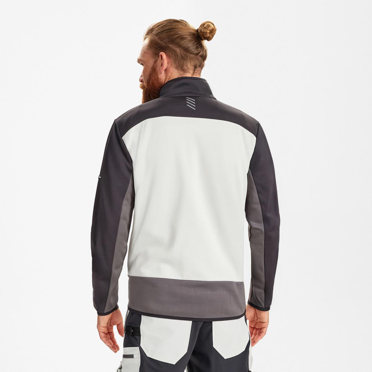 ENGEL Entire Midlayer-Cardigan in Bone White / Anthracite Grey, Größe XS