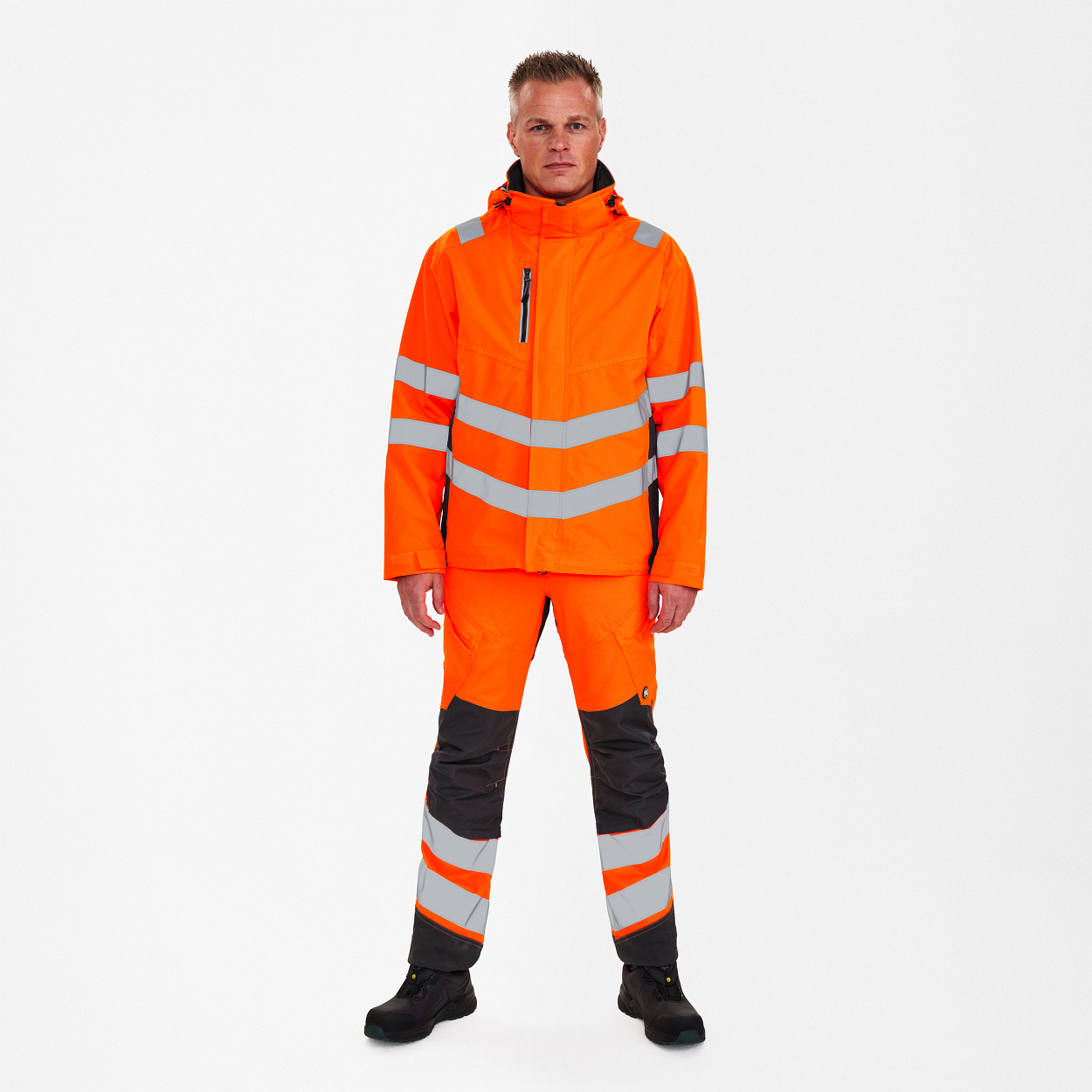 ENGEL Safety Shelljacke in Orange/Anthrazit Grau, Größe XS