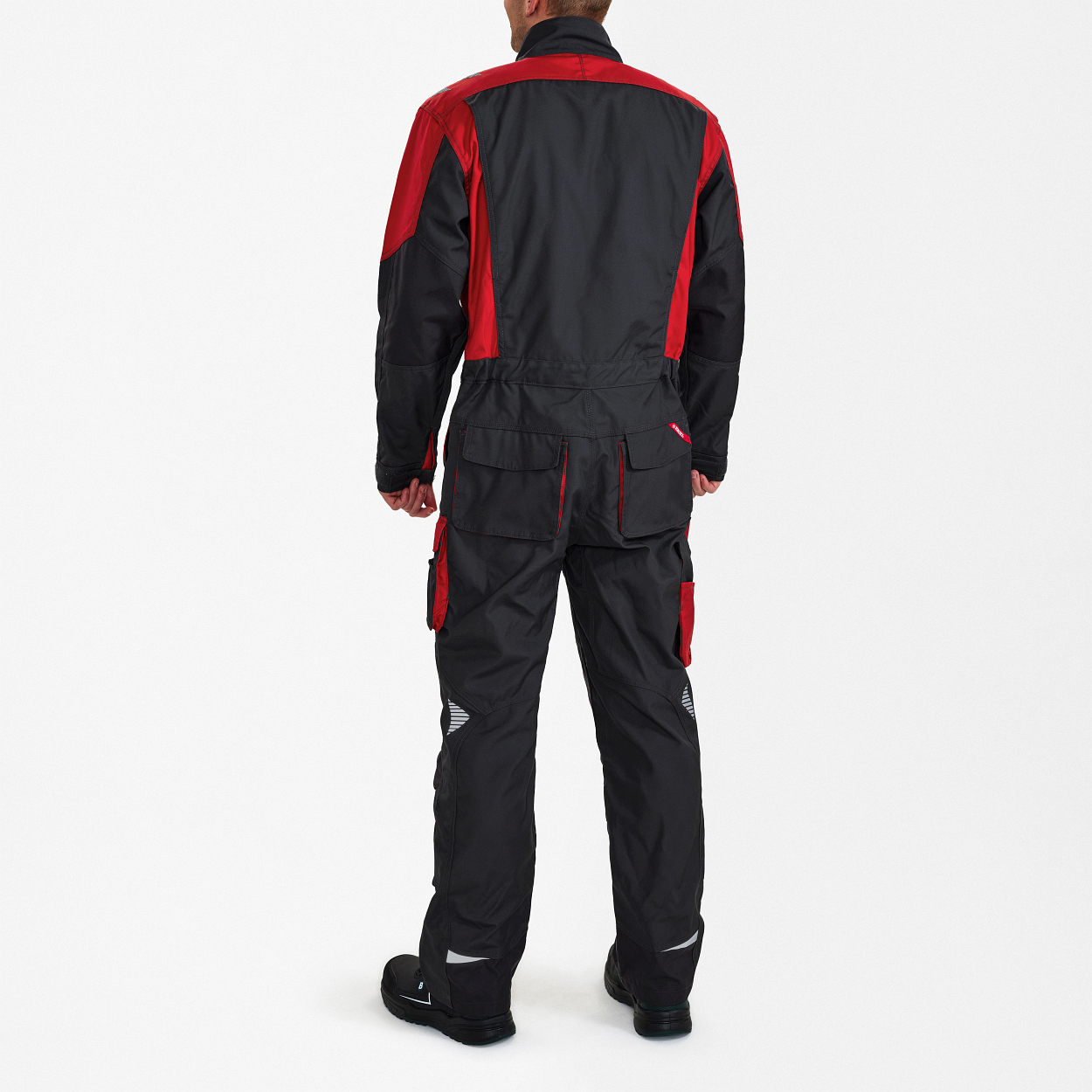 ENGEL Galaxy Overall in Anthrazit Grau/Tomato Red, Größe XS