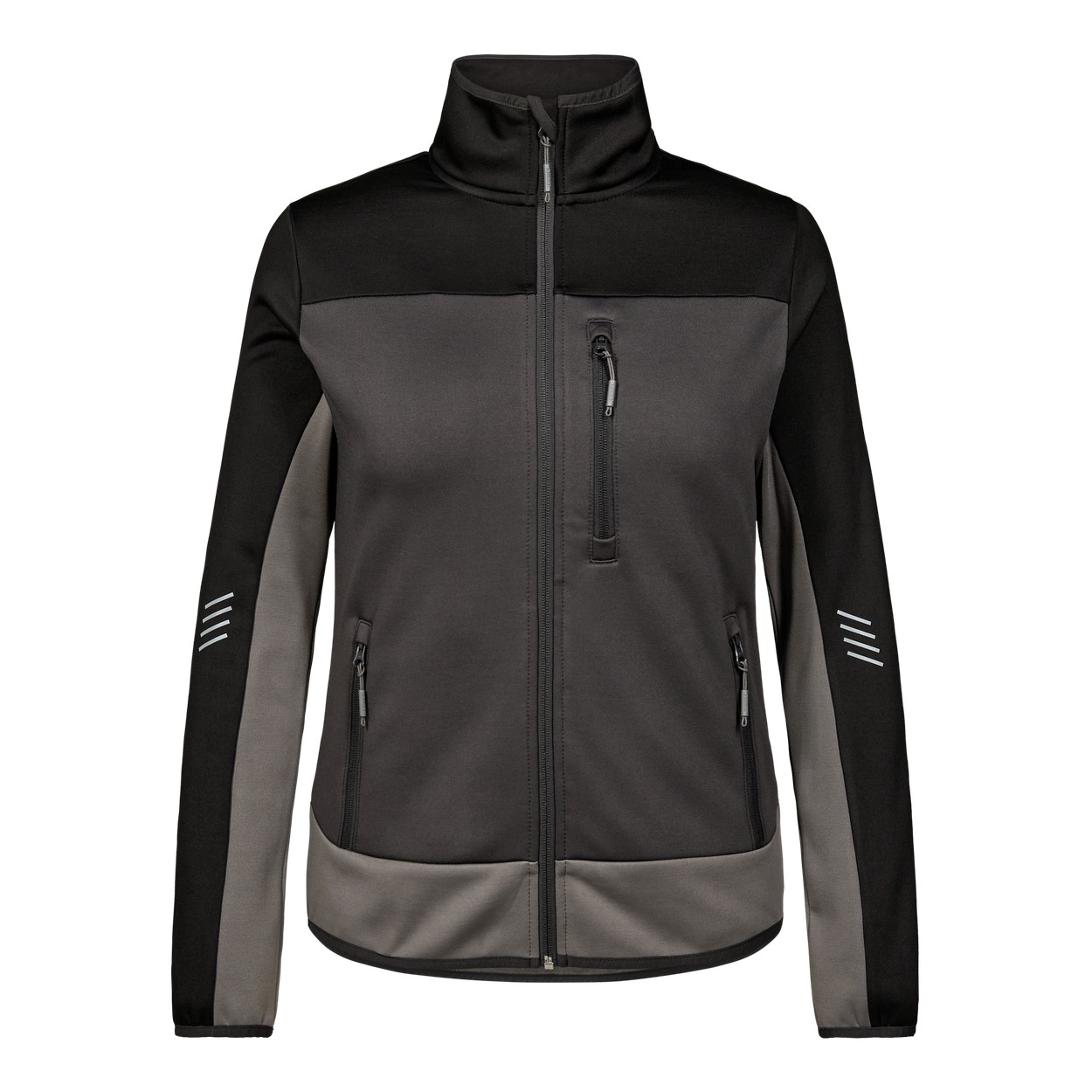 ENGEL Entire Damen Midlayer-Cardigan in Anthrazitgrau/Schwarz, Größe XS