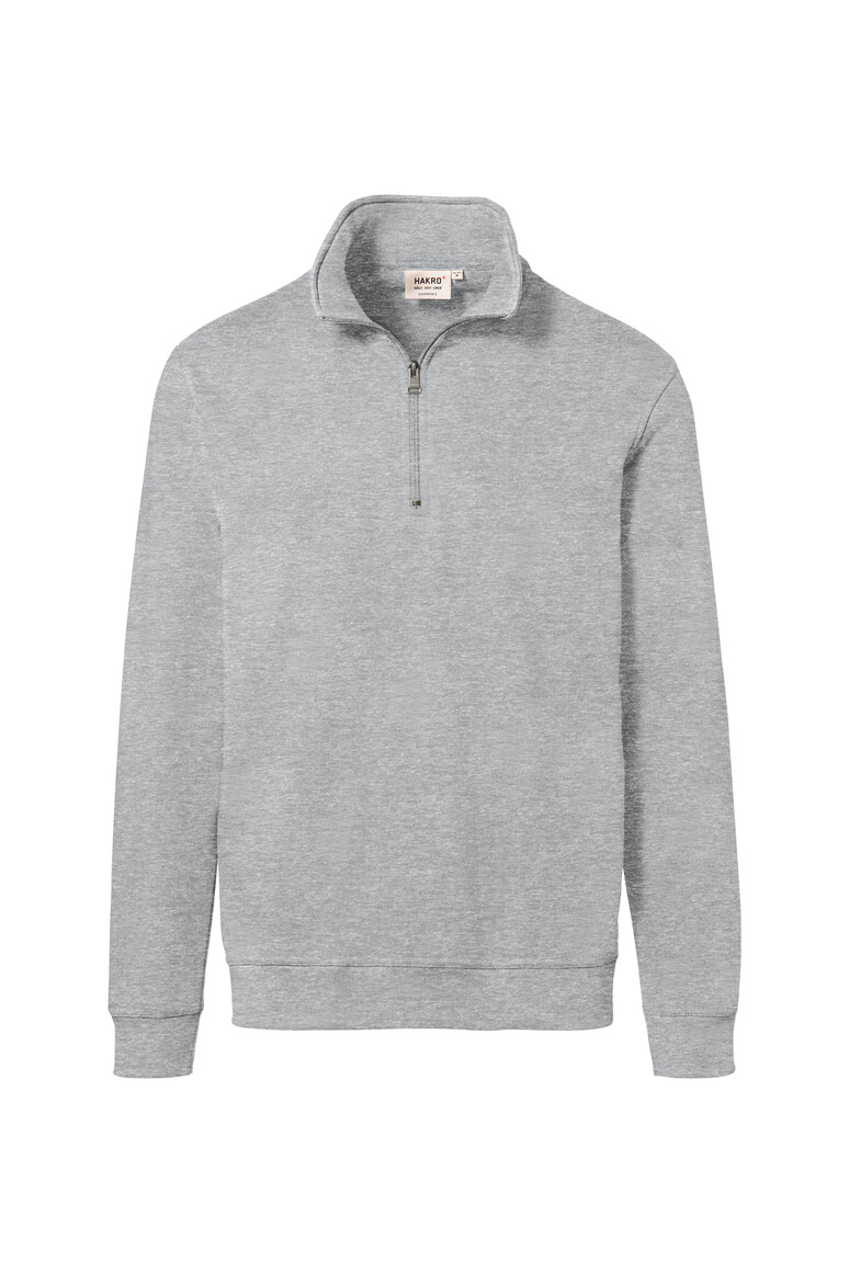 HAKRO 451 Zip-Sweatshirt Premium in Ash meliert, Größe 6XL