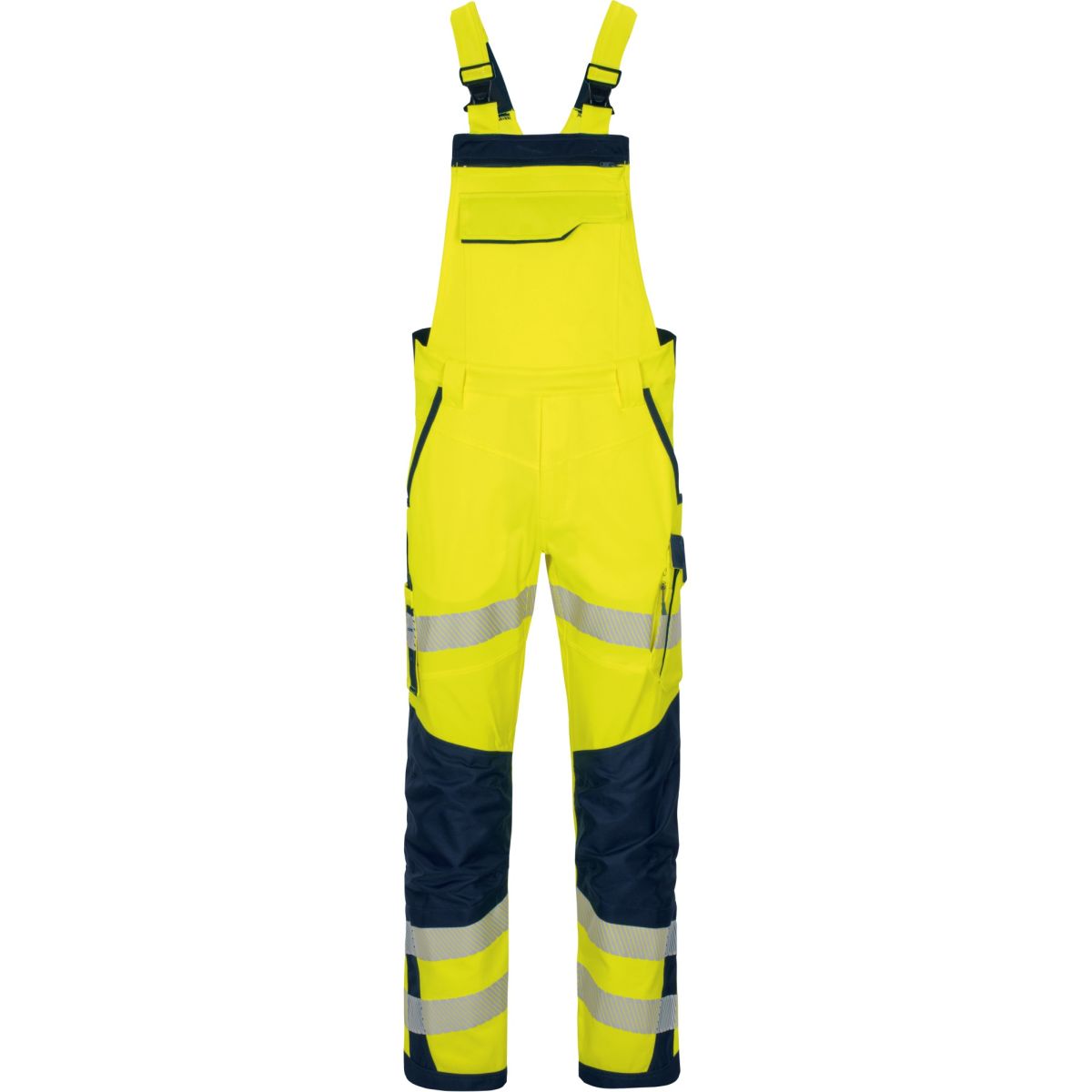 Latzhose Flex-HiVis leuchtgelb-marine in Gr. 60 von Vizwell