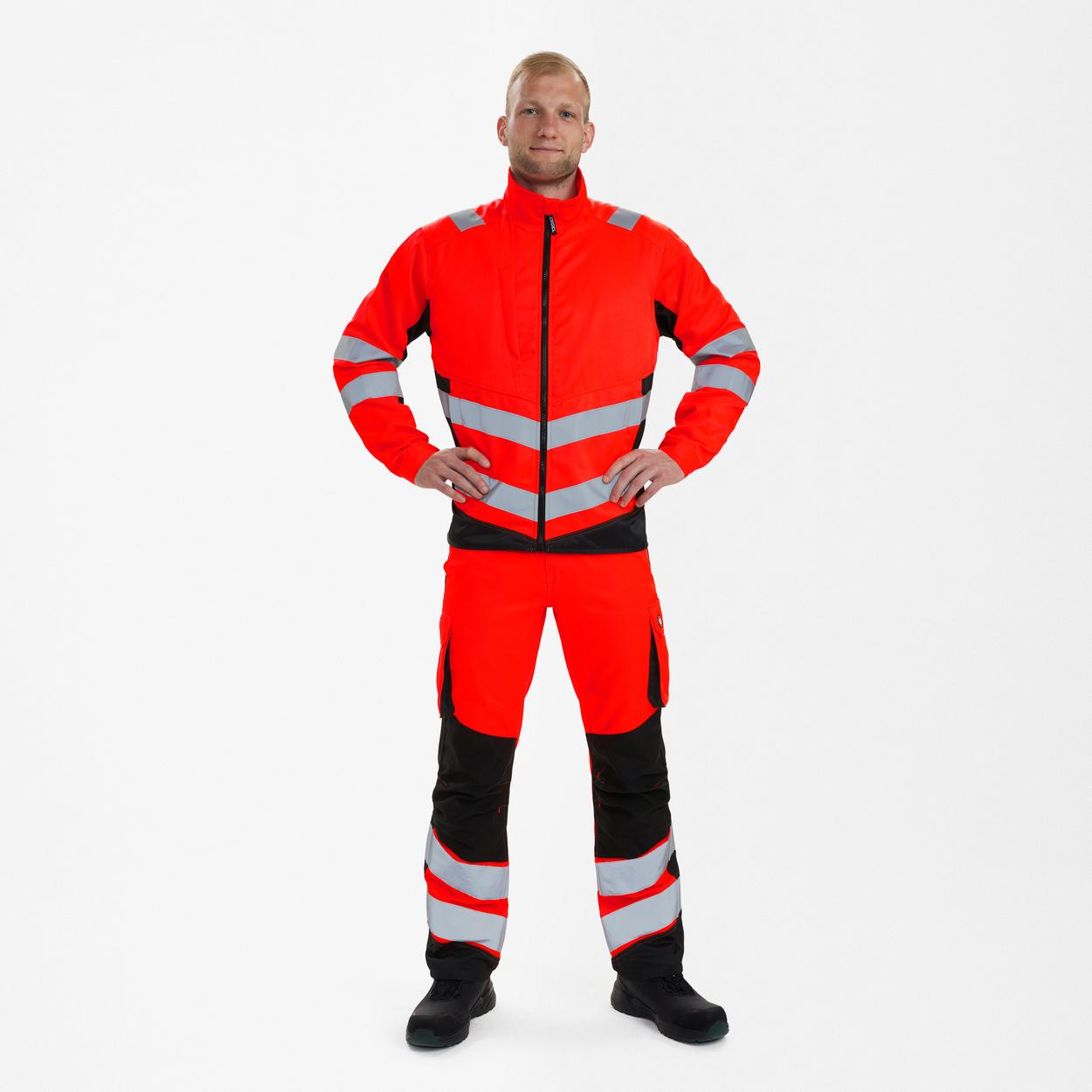 ENGEL Safety Light Arbeitsjacke in Rot/Schwarz, Größe XS