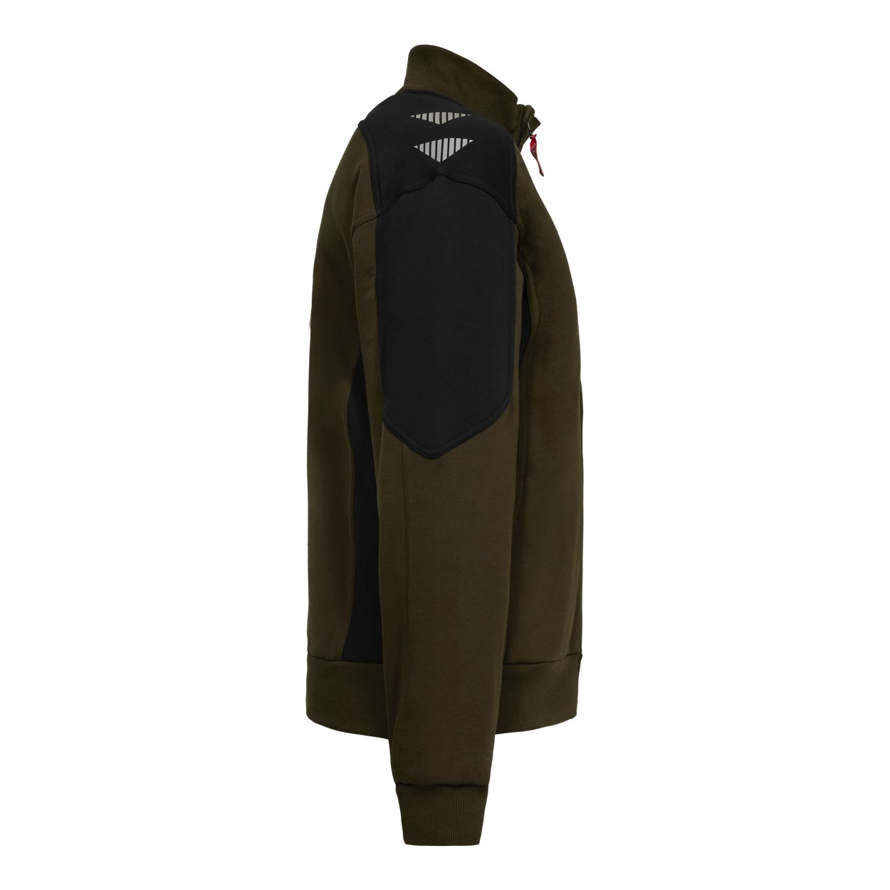 ENGEL Galaxy Sweatcardigan mit Kragen in Forest Green/Schwarz, Größe XS