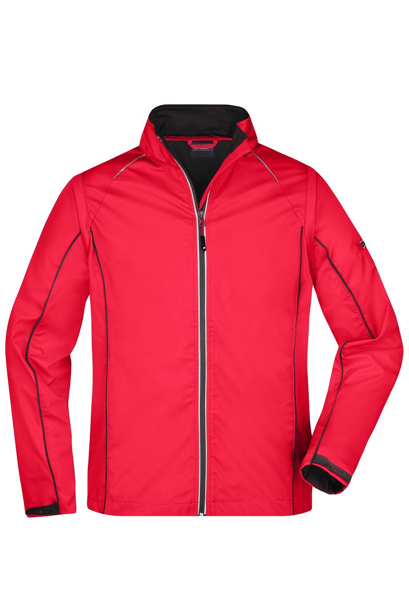 Men's Zip-Off Softshell Jacket "JN1122" in Red/Black, Größe 3XL - Daiber