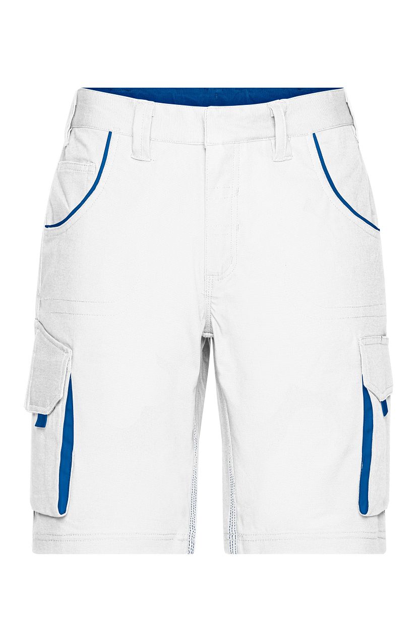 Workwear Bermudas - COLOR - "JN872" in White/Royal, Größe 62 - Daiber