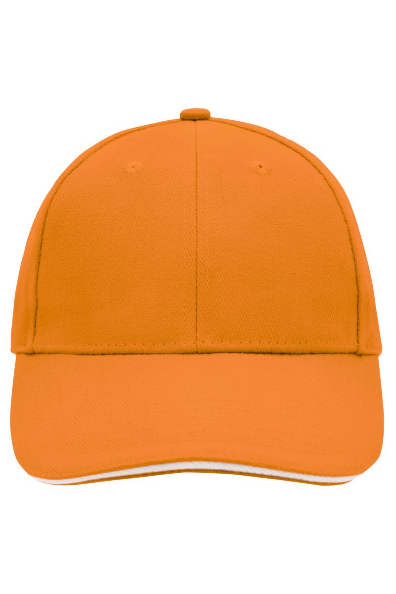 6 Panel Sandwich Cap in Orange / White, Größe one size von myrtle beach