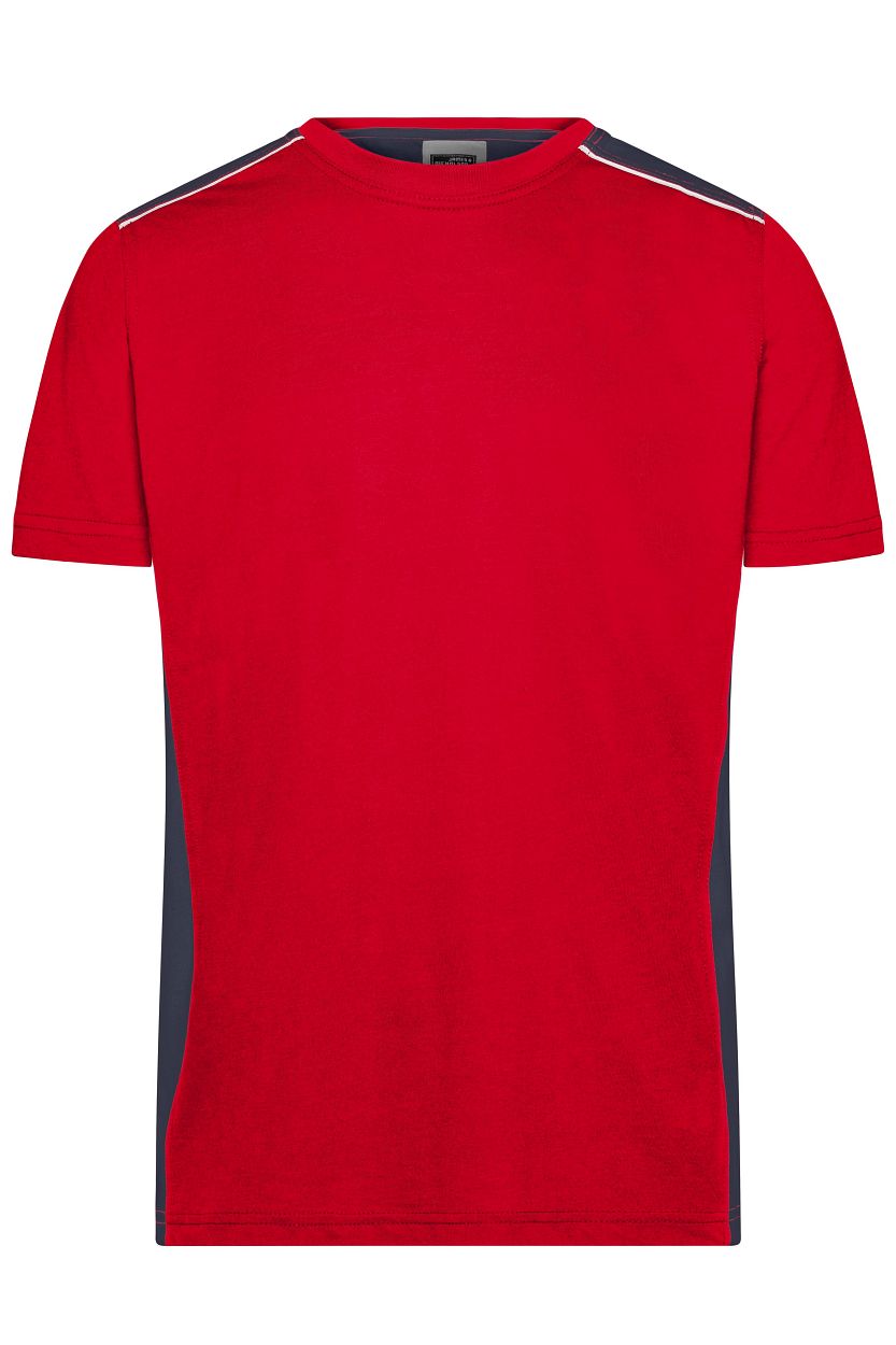 Men's Workwear T-Shirt - COLOR - "JN860" in Red/Navy, Größe 6XL - Daiber