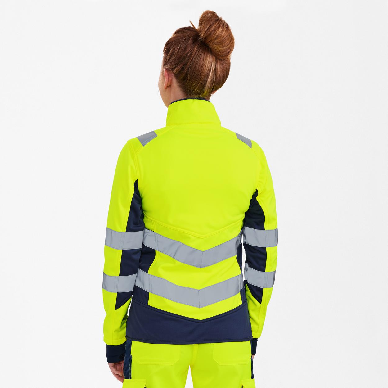 ENGEL Safety Damen Softshelljacke in Gelb/Blue Ink, Größe 2XL