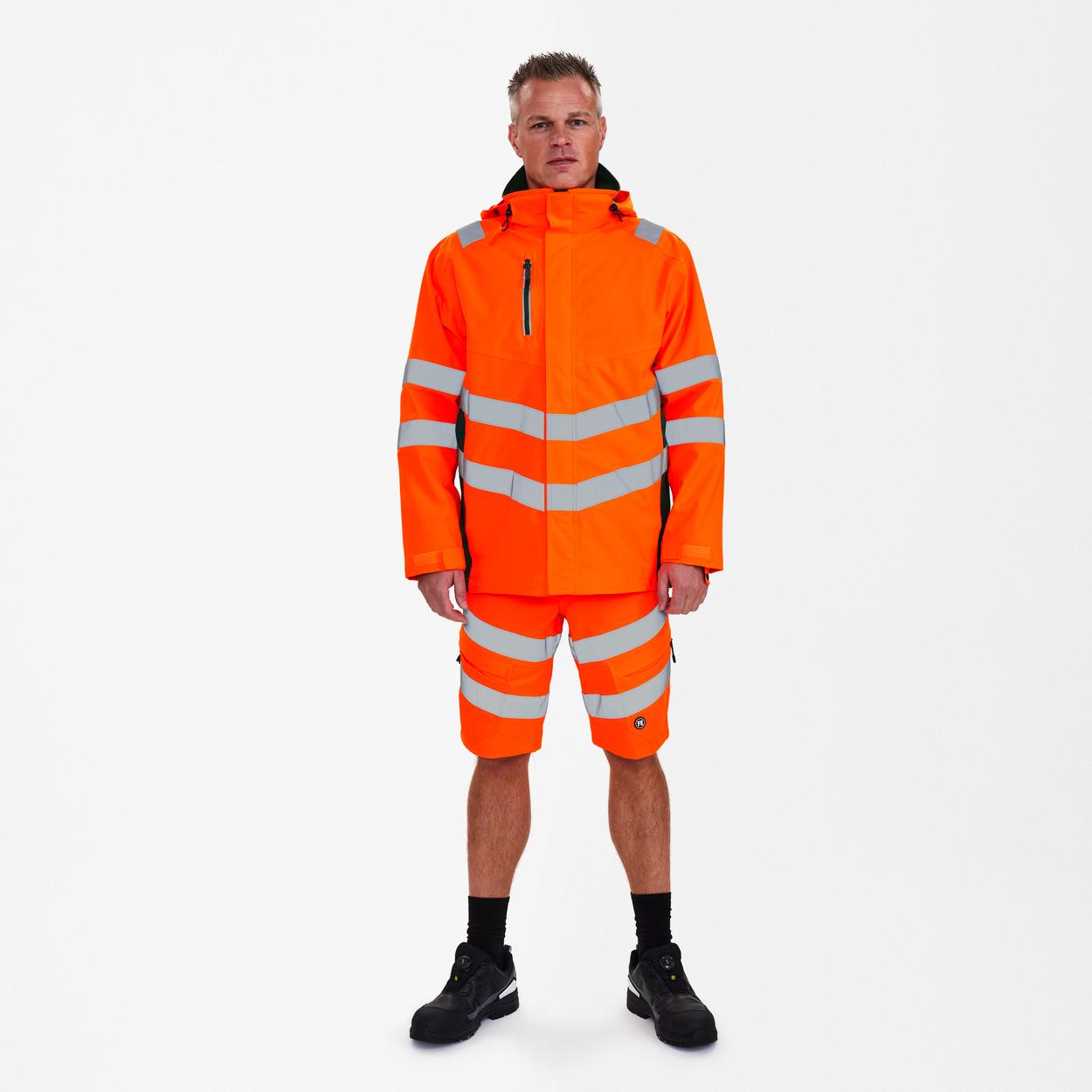ENGEL Safety Shellparka in Orange/Grün, Größe XS