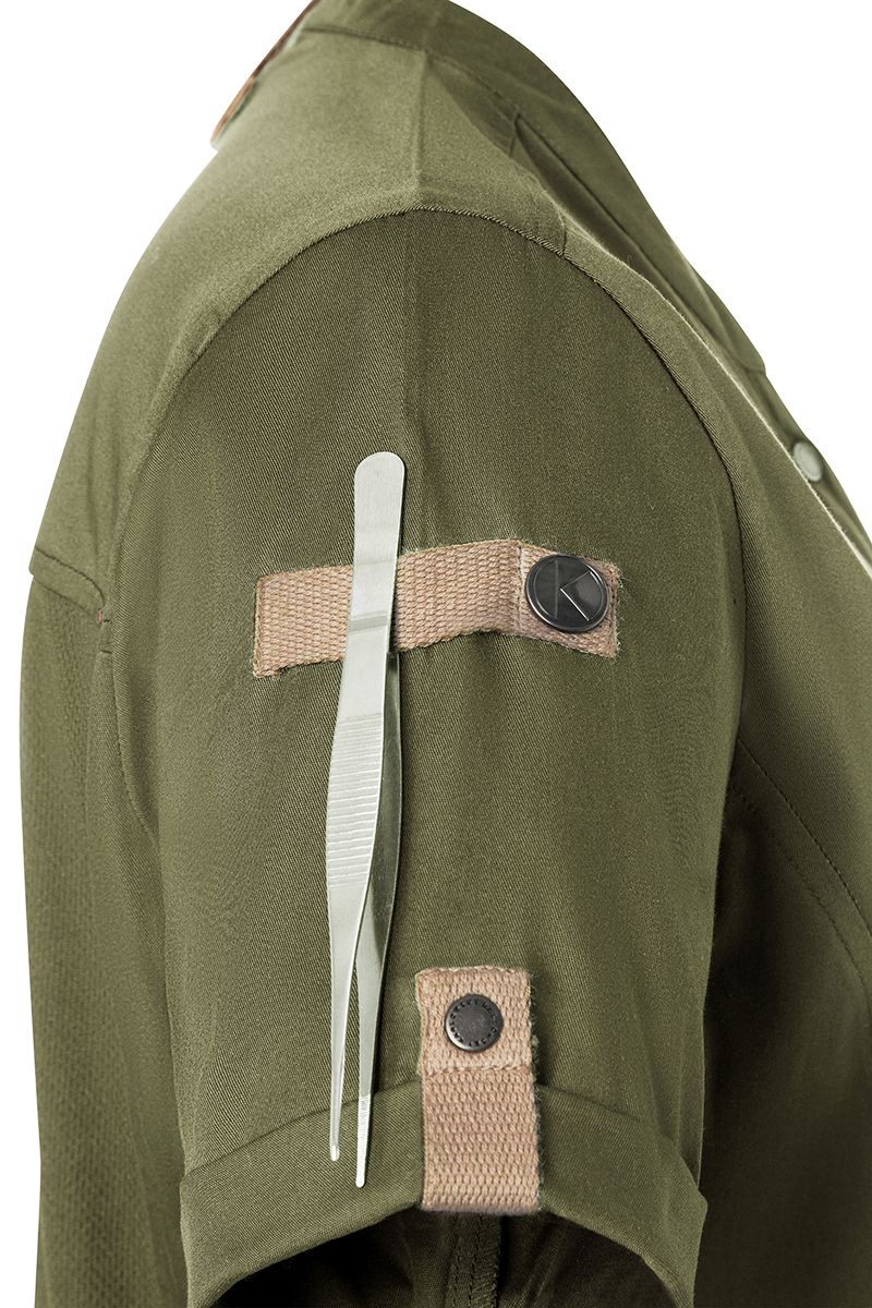 Kurzarm Damenkochjacke Green-Generation Größe 58 in Moosgrün von Karlowsky