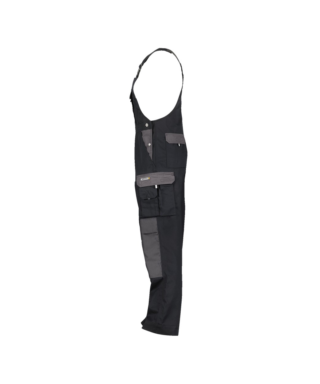 Zweifarbige Arbeitslatzhose mit Kniepolstertaschen "DASSY® Versailles" in SCHWARZ/ZEMENTGRAU, Größe 58 - langer Schritt PESCO61