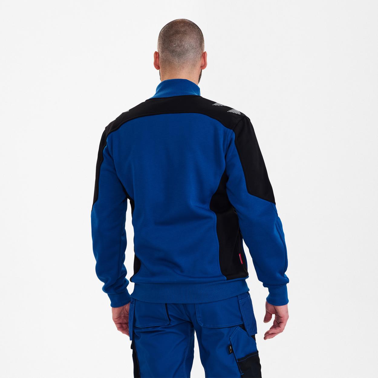 ENGEL Galaxy Sweatcardigan mit Kragen in Surfer Blue/Schwarz, Größe XS