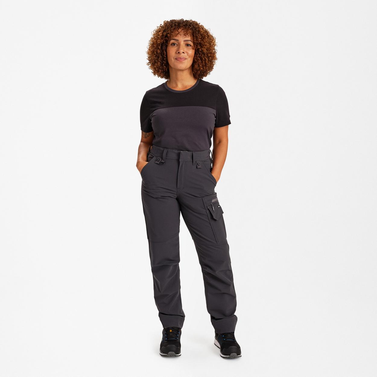 ENGEL Entire Damen Servicehose mit 4-Wege Stretch in Anthrazitgrau/Schwarz, Größe 48
