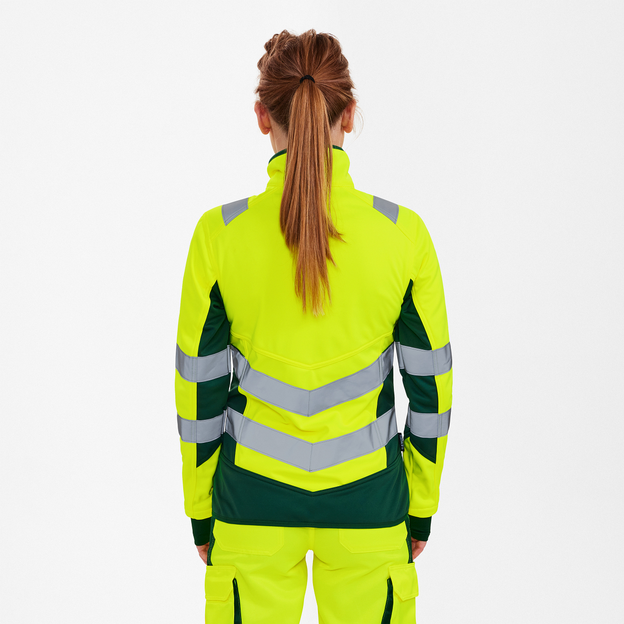 ENGEL Safety Damen Softshelljacke in Gelb/Grün, Größe XS