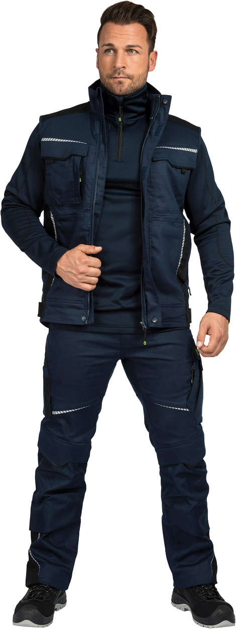 Funktionsshirt "Ulli" Flex Line Marine/Schwarz FLEXF, Gr. 3XL von Leibwächter Weste FLEXV30 Flex Line in Marine/Schwarz, Gr. 7XL von Leibwächter