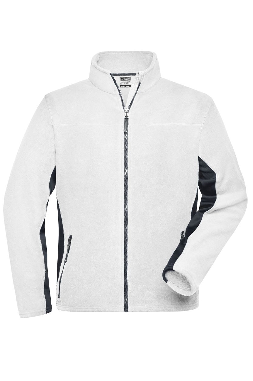 Men's Workwear Fleece Jacket - STRONG - "JN842" in White/Carbon, Größe 6XL - Daiber