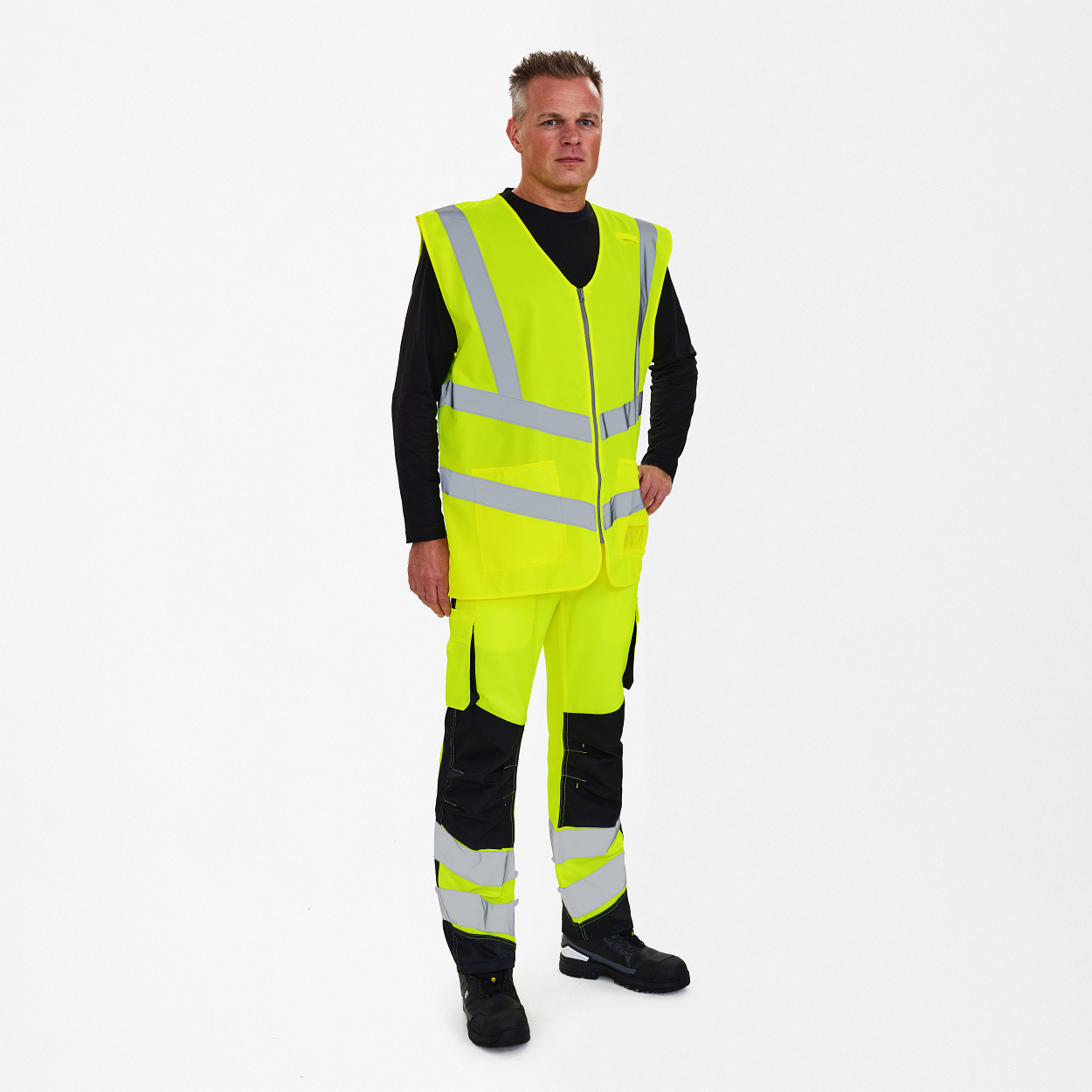 ENGEL Safety Weste mit Reißverschluss in Gelb, Größe 3XL/4XL
