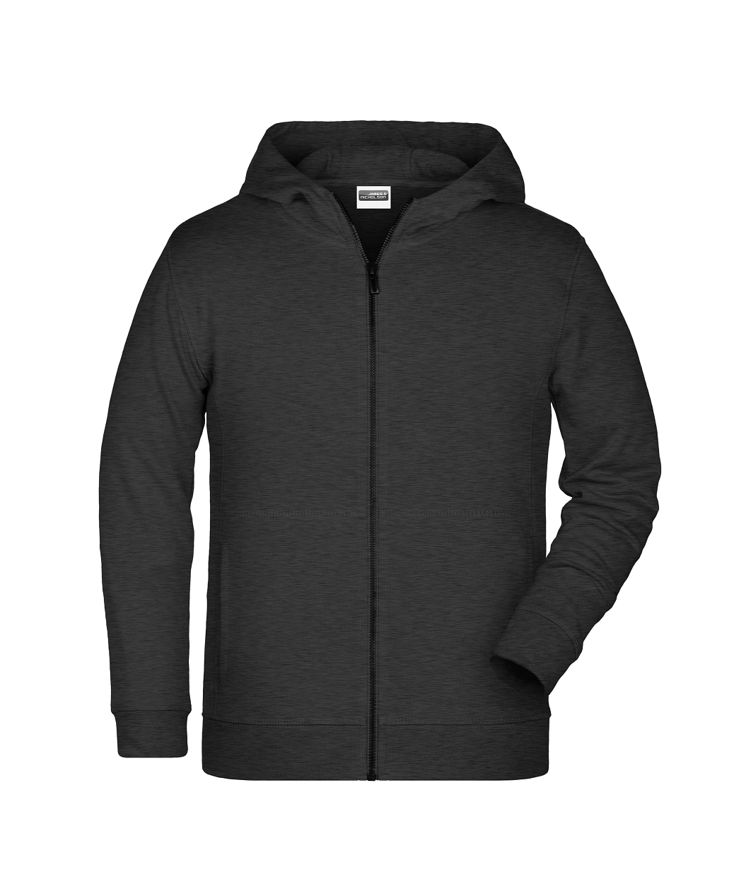 Children's Zip Hoody OCS Blended & RCS "8026K" in Black-Heather, Größe 2XL - Daiber