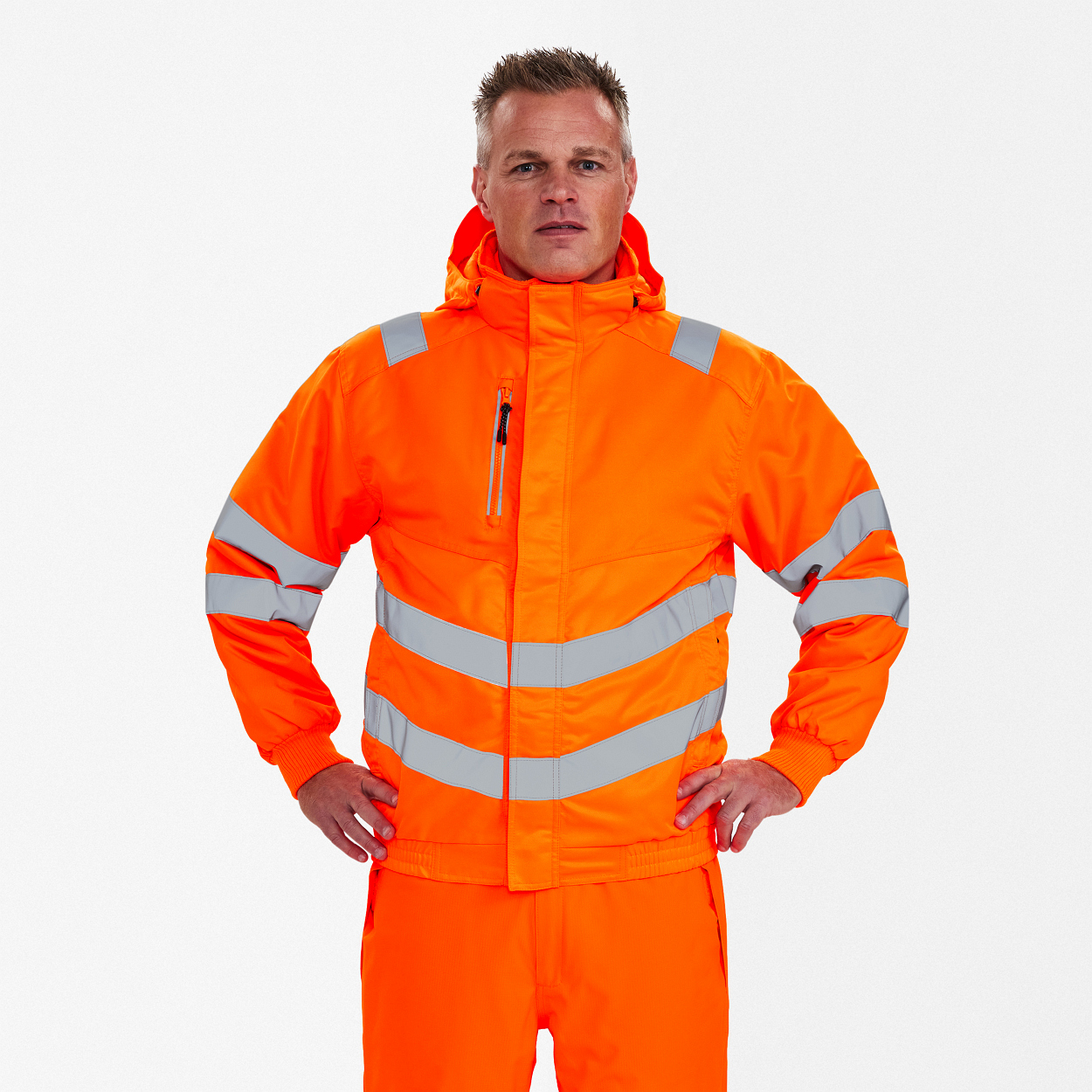 Safety Pilotjacke in Hi-vis Orange, Größe XS