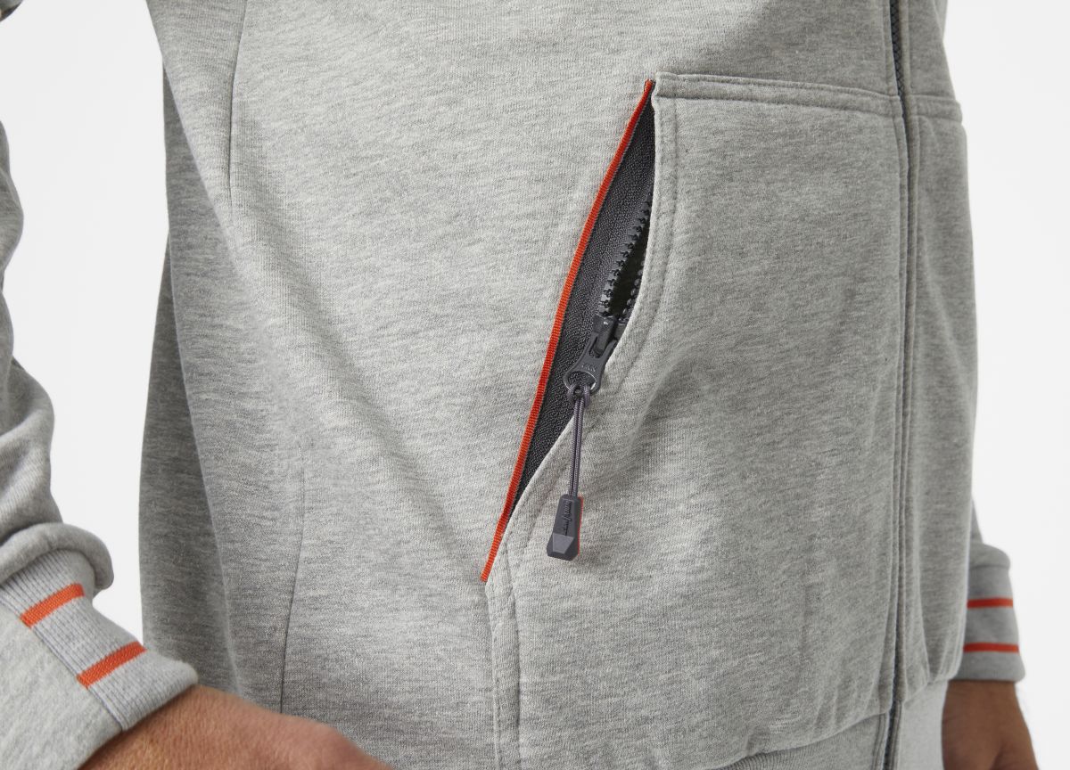 Zip Sweatshirt Kensington in Grey Melange, Gr. 4XL von Helly Hansen Workwear