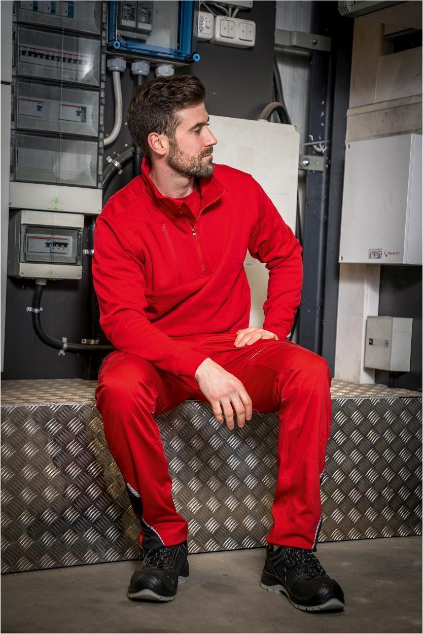 Zip-Sweater Paul FLEXR02 Flex Line in Rot, Gr. 2XL von Leibwächter