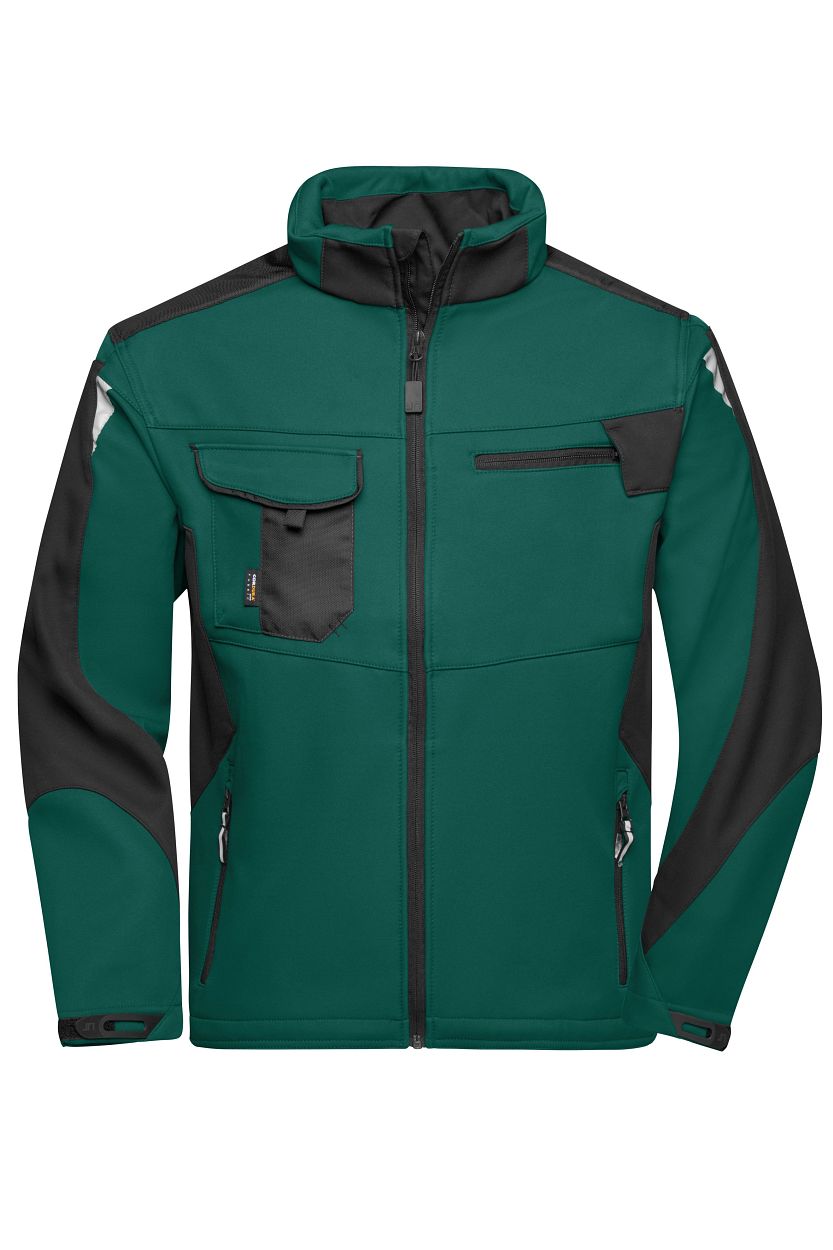 Workwear Softshell Jacket - STRONG - "JN844" in Dark-Green/Black, Größe 6XL - Daiber