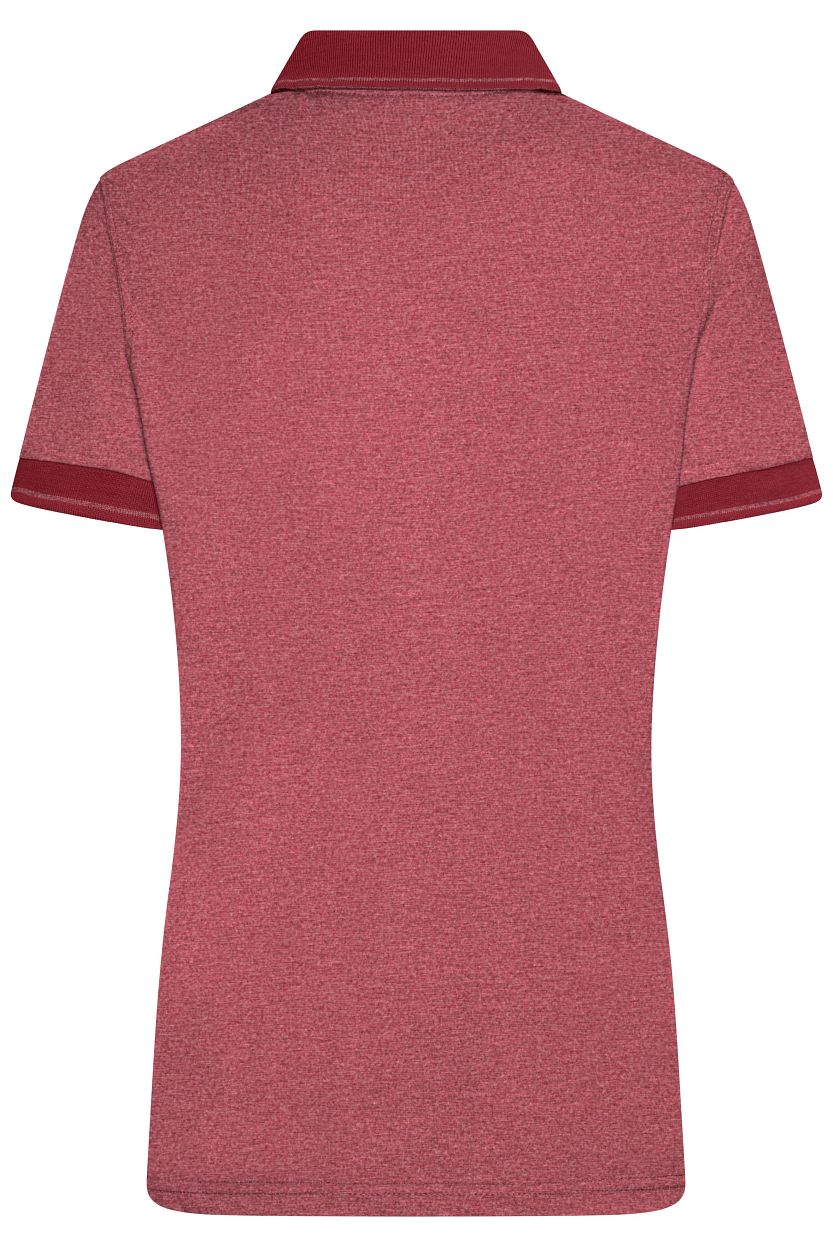 Ladies' Heather Polo "JN705" in Wine-Melange/Wine, Größe 2XL - Daiber