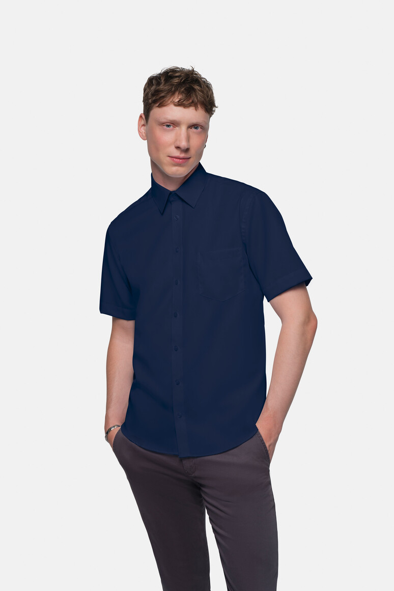 HAKRO 107 1/2-Arm Hemd Business Comfort in Marine, Größe 6XL