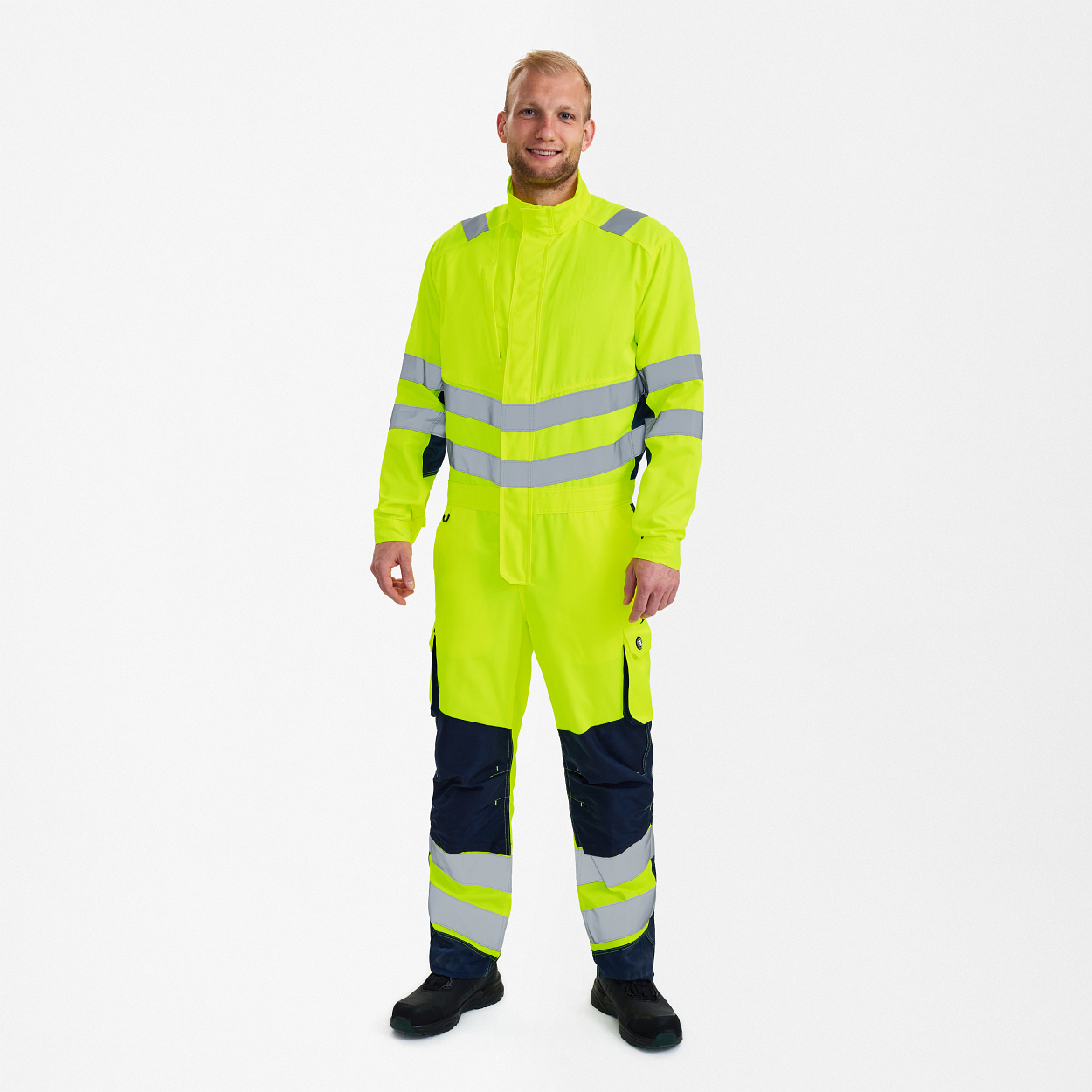 ENGEL Safety Light Overall in Gelb/Blue Ink, Größe XS
