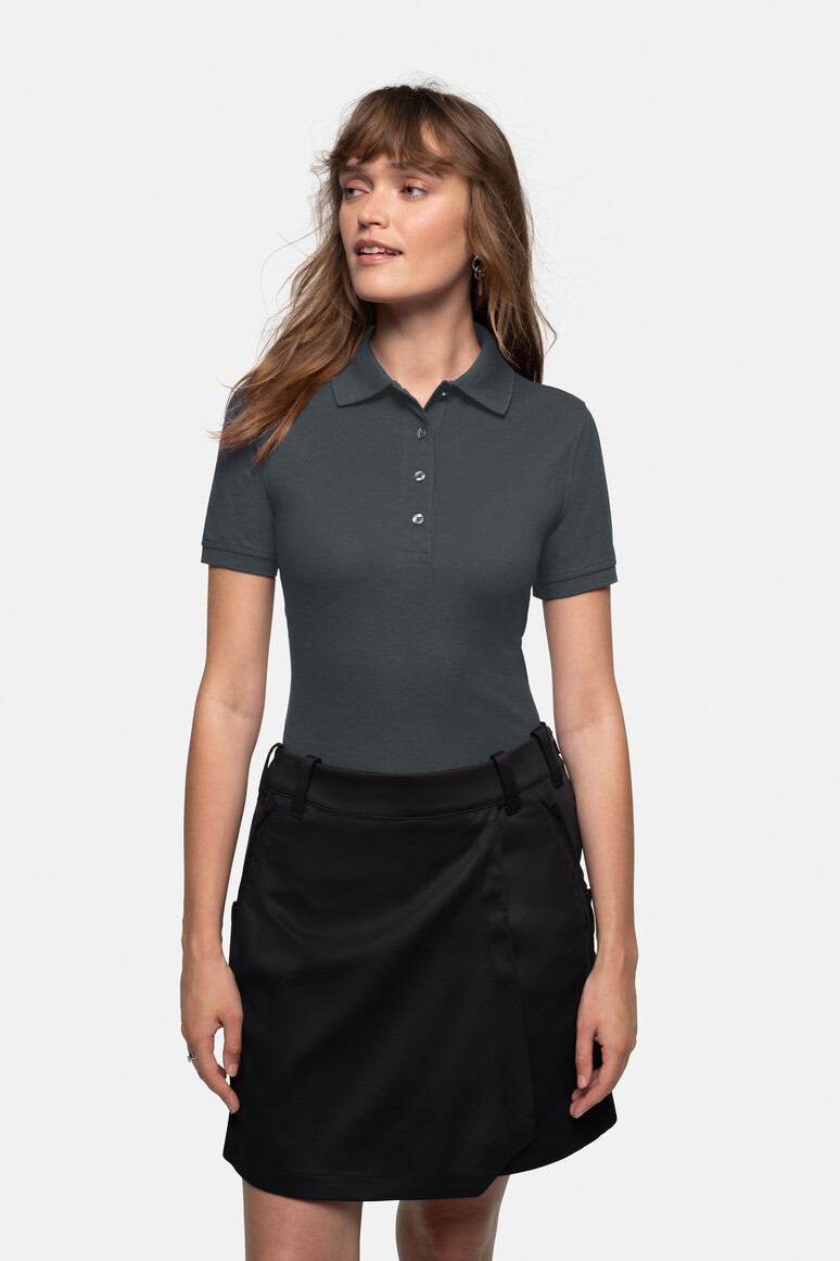 HAKRO 216 Damen Poloshirt MIKRALINAR® in Anthrazit, Größe 6XL
