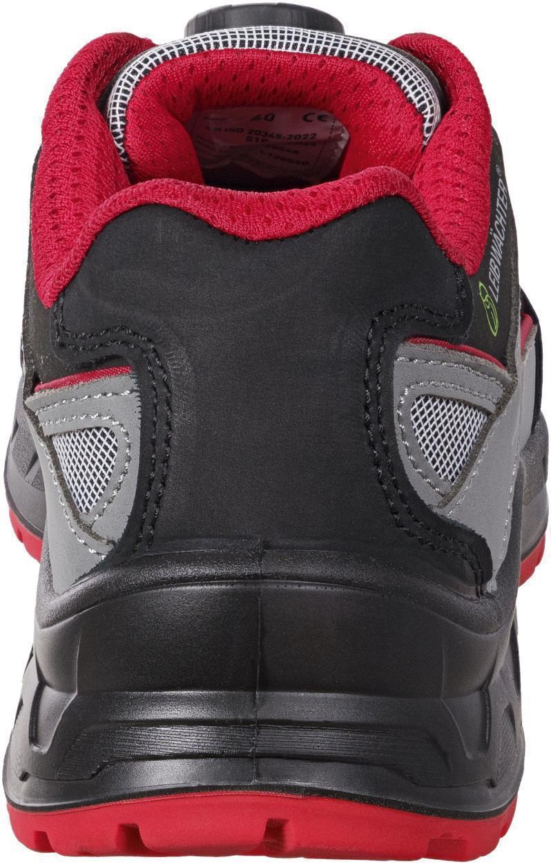 Halbschuh L1285 Dublin in Grau/Schwarz/Rot, Gr. 47 von Leibwächter